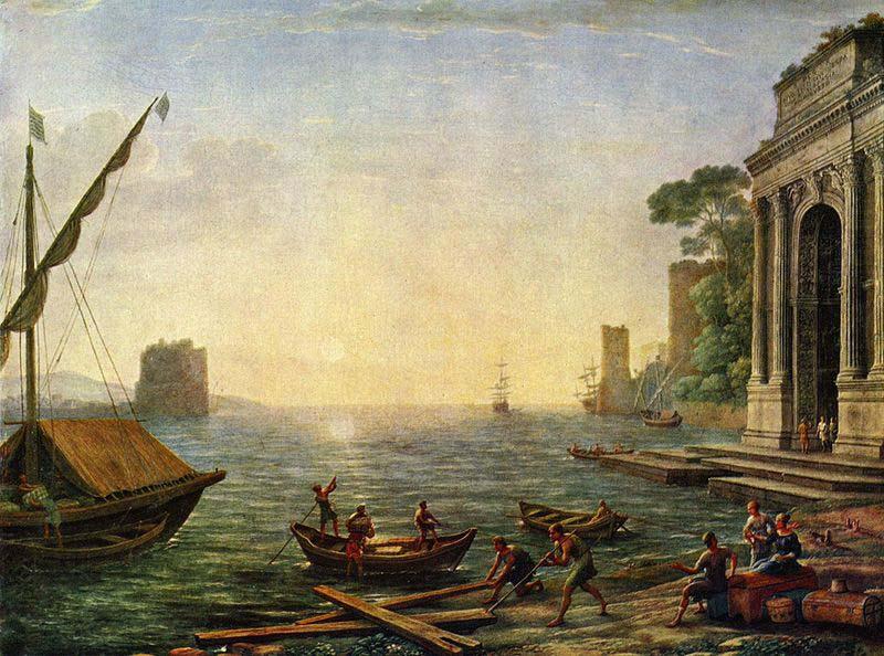 Claude Lorrain Seehafen beim Aufgang der Sonne